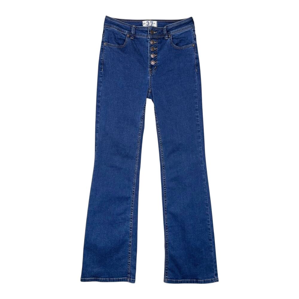 Free People We The Free Women's Size 27 Exposed Button Fly Flare Jeans